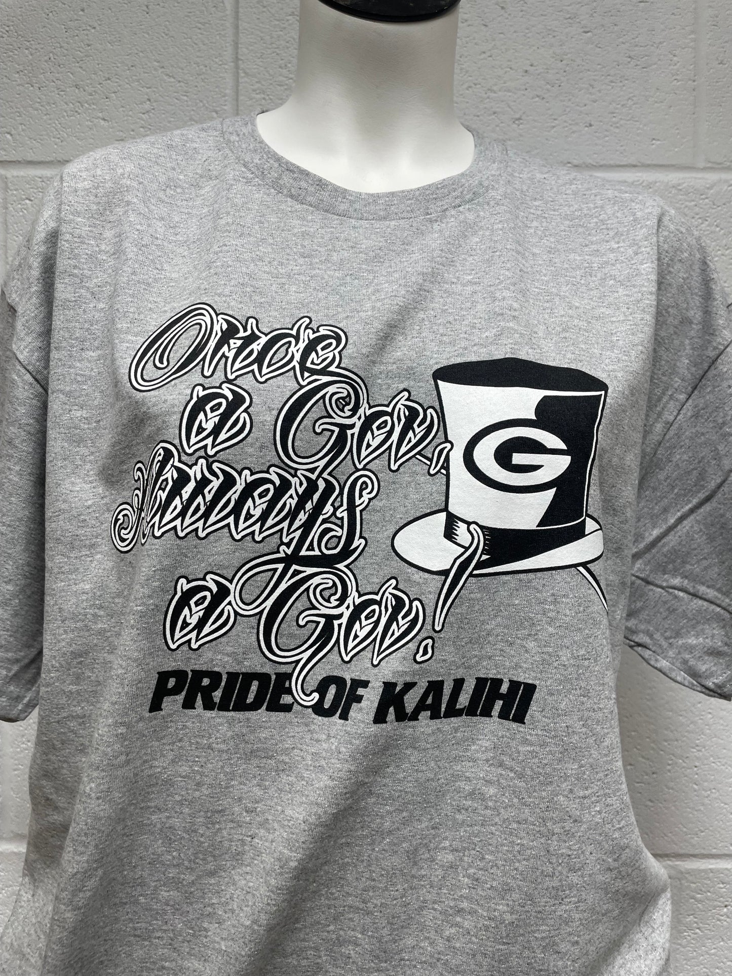 Gray Tattoo script shirt